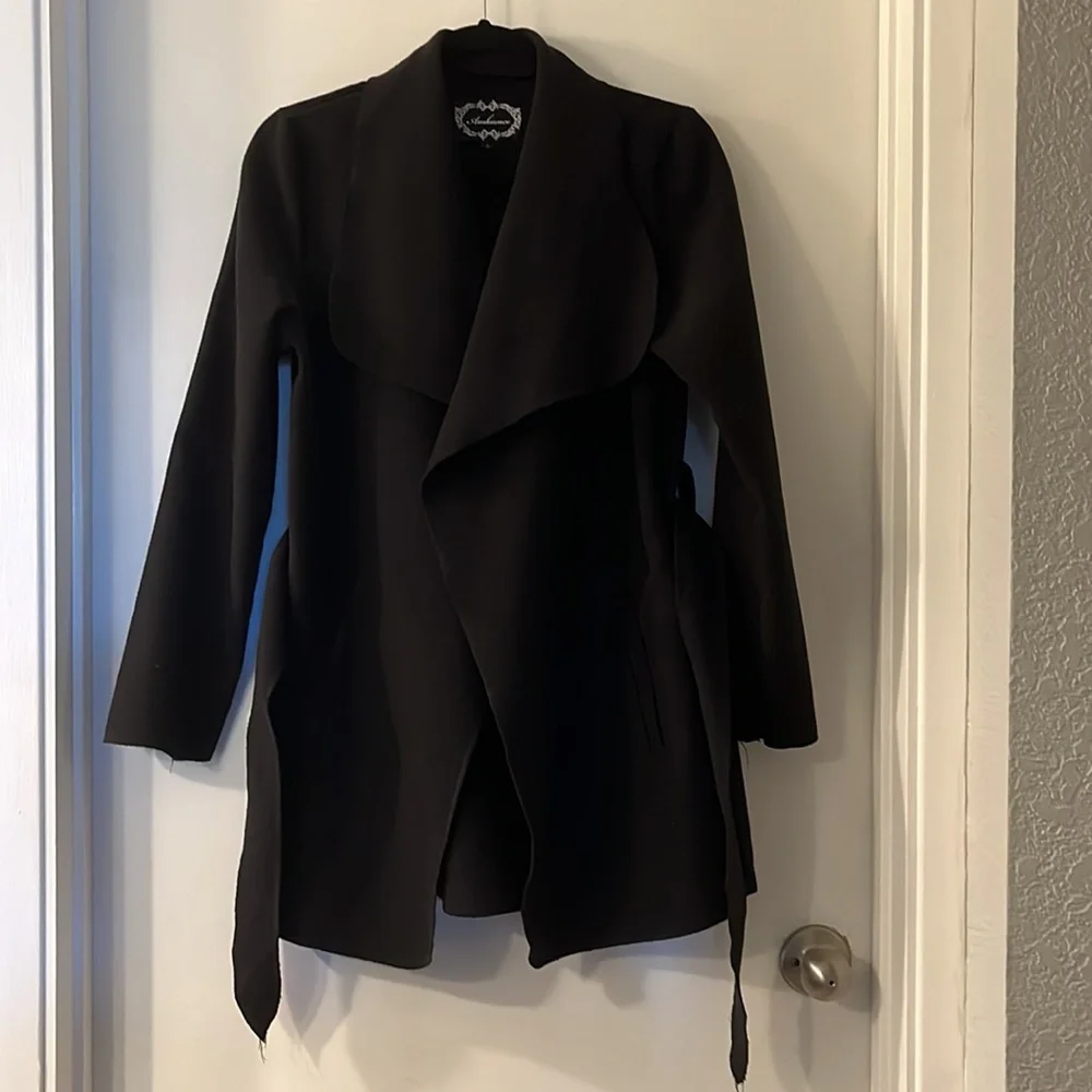Belted Black Wrap Coat